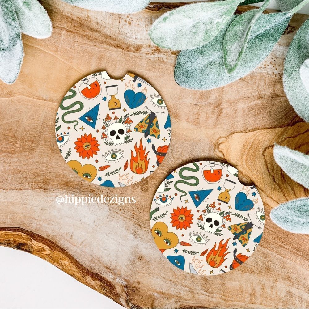 Flash Art Car Coaster Set | Neo Traditional Coaster Set